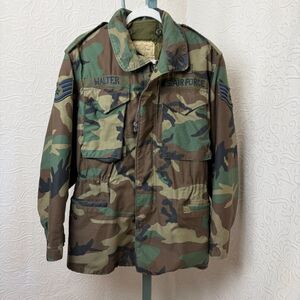 Vtg US Air Force M65 Field Jacket Small Quilted Liner M81 Woodland Camo 70s